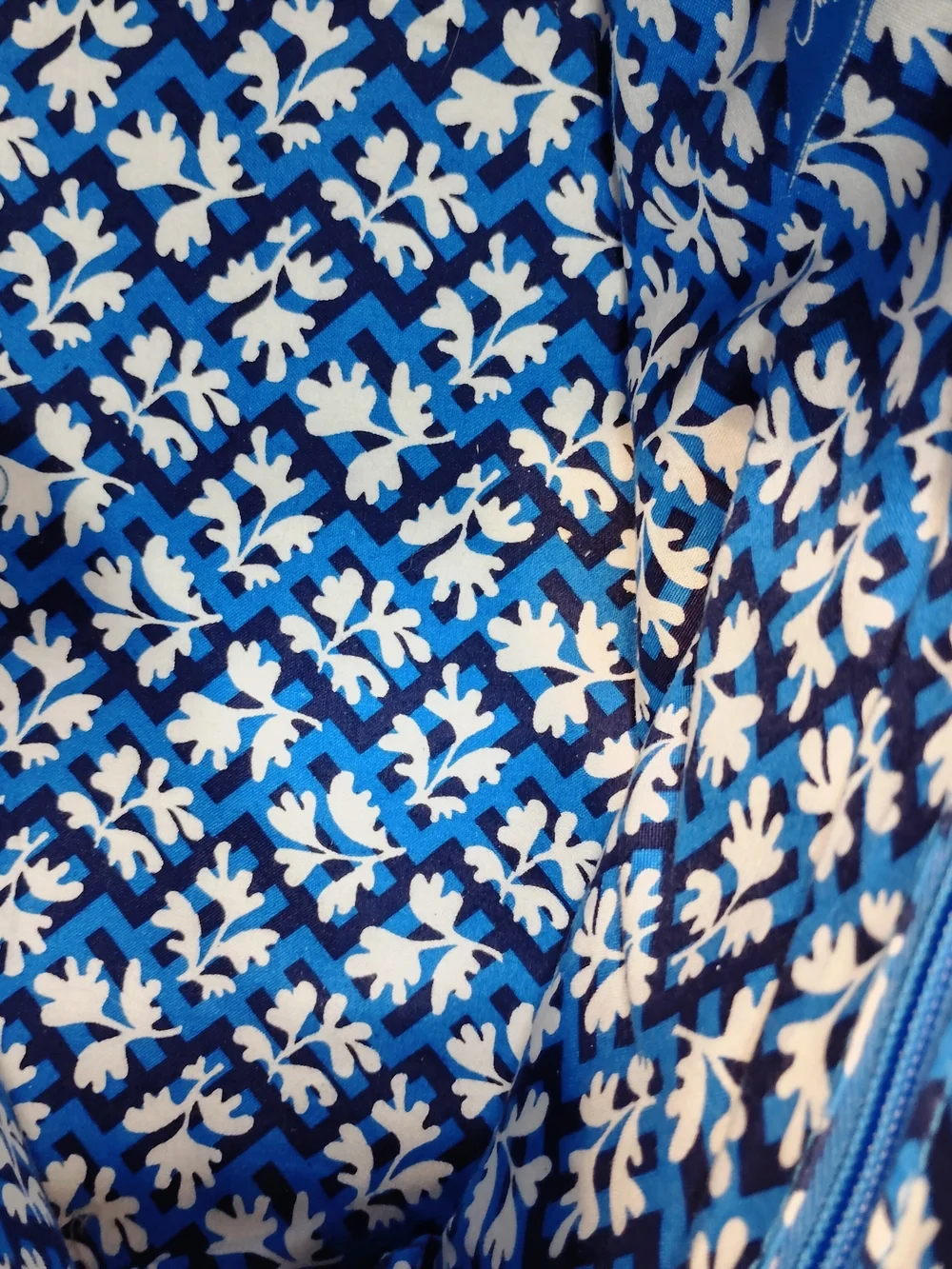 Vera Bradley Blue and White Quilted Floral Shoulder Bag